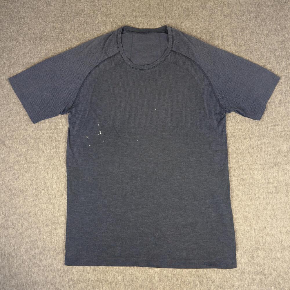 Lululemon Shirt Mens Medium Blue Short Sleeve Live In Practice Athletic Tee